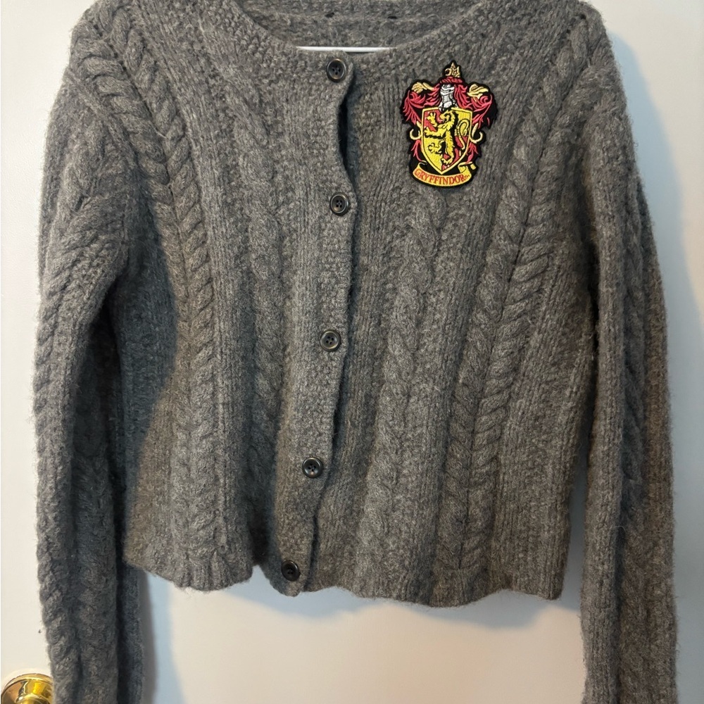 Gray Gryffindor Chunky Wool Knit Cozy Women's Sweater